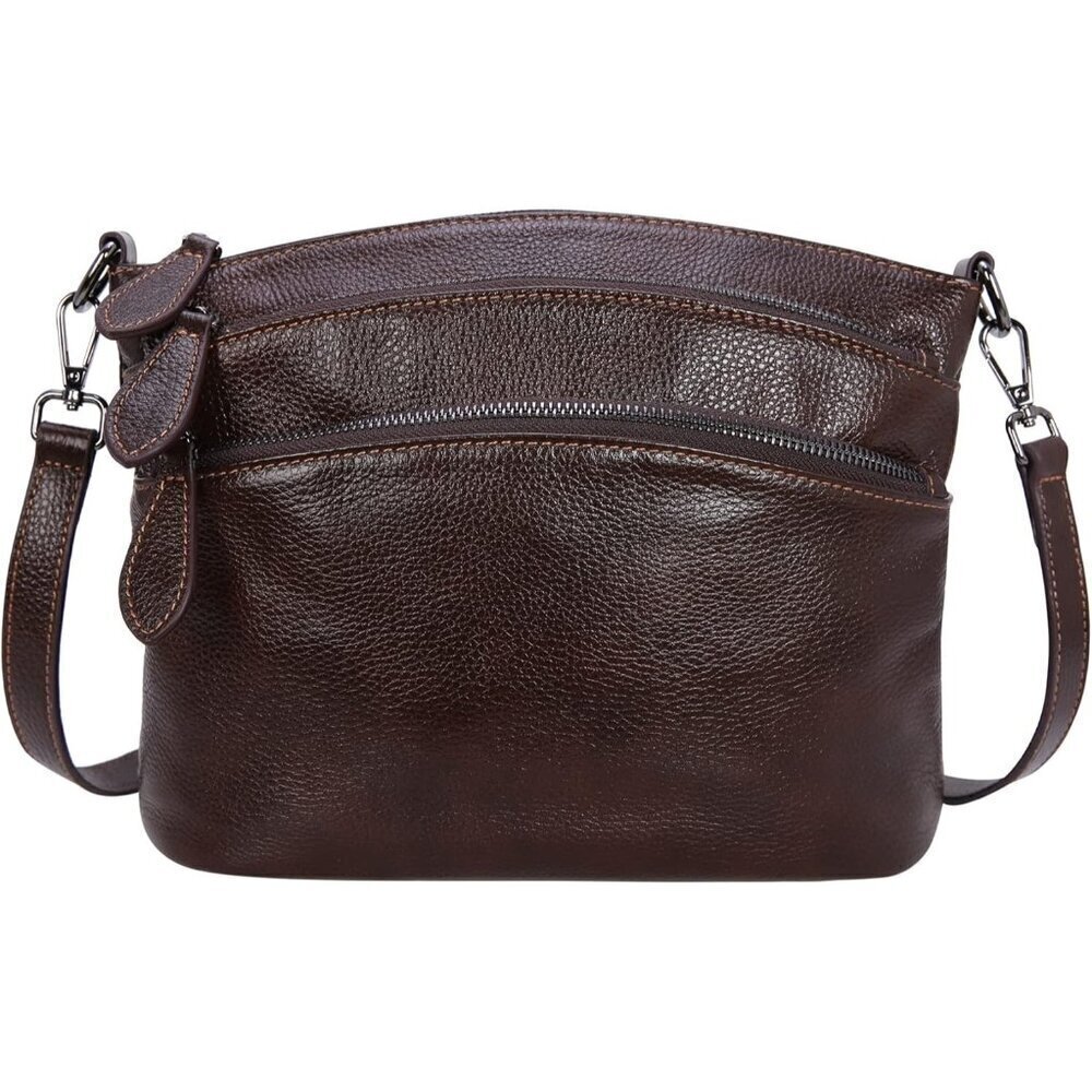 HESHE Leather Crossbody Bag for Women – Designer Shoulder Satchel Handbag